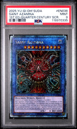 2025 Yu-Gi-Oh! Suda-Supreme Darkness 1st Edition-Quarter Century Secret Rare Saint Azamina #EN036 PSA 9