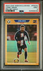 2023 Leaf Web Exclusives Pro Set Gold Lionel Messi #PSG32 /199 PSA 9