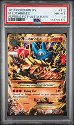 2014 Pokemon XY Furious Fist Ultra Rare Mega Lucario #113 PSA 8