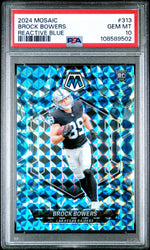 2024 Panini Mosaic Reactive Blue Mosaic Brock Bowers #313 PSA 10