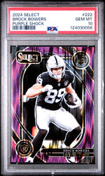 2024 Panini Select Purple Shock Brock Bowers #222 /360 PSA 10