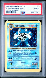 1999 Pokemon Base Set Shadowless Holo Poliwrath #13 PSA 8