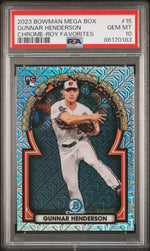 2023 Bowman Mega Box Chrome Rookie of the Year Favorites Gunnar Henderson #ROYF-15 PSA 10