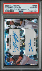 2023 Leaf Metal Dual Autographs Dual Auto-Sky Crystal 1/1 Harrington Jebb #DA26 PSA 10