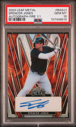 2024 Leaf Metal Autographs Fire 1/1 Spencer Jones #BASJ1 PSA 10
