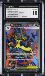 2025 Pokemon #160/132 Mega Lucario ex Mega Evolution CGC 10