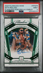 2024 Panini Flawless WWE Flawless Performances Autographs Emerald Seth Freakin Rollins #FPSFR PSA 9