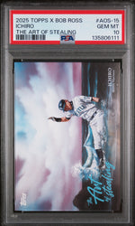 2025 Topps X Bob Ross the Joy of Baseball the Art of Stealing Ichiro #AOS-15 PSA 10
