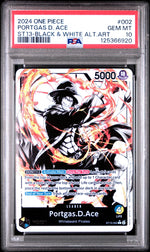 2024 One Piece Ultra Deck-The Three Brothers St13-Black & White Alt.Art Portgas D. Ace #2 PSA 10