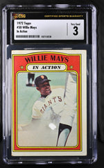 1972 Topps #50 Willie Mays In Action CSG 3
