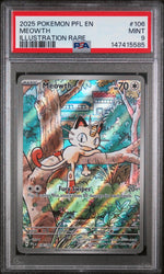 2025 Pokemon Mega Evolution Phantasmal Flames Illustration Rare Meowth #106 PSA 9