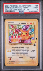 2021 Pokemon Celebrations Black Star Promo Classic Collection Holo Birthday Pikachu #24 PSA 9