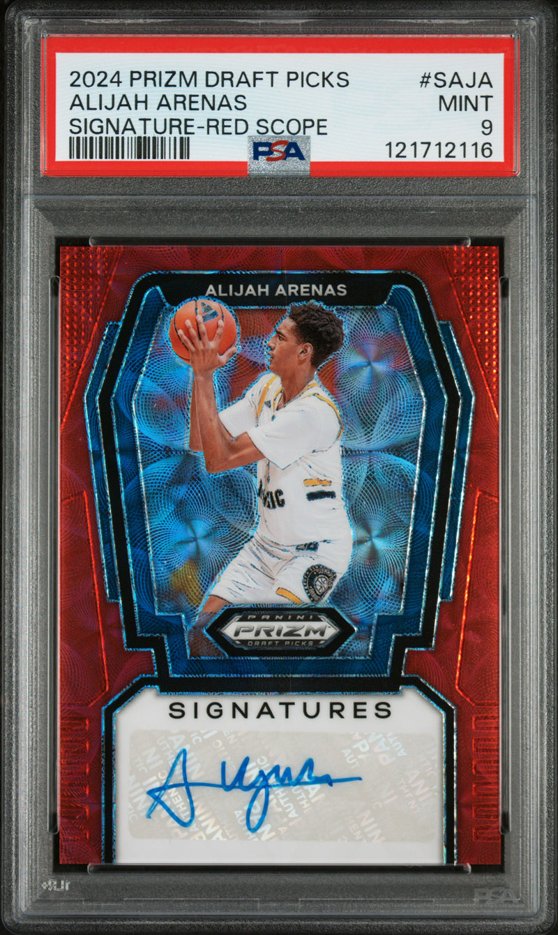2024 Panini Prizm Draft Picks Signatures Red Scope Alijah Arenas #SAJA /88 PSA 9