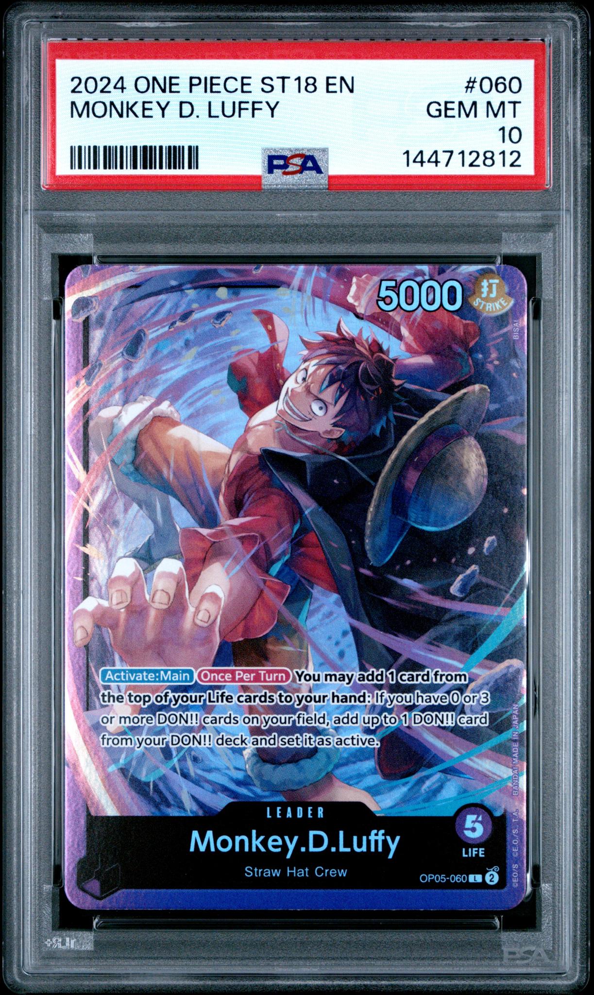 2024 One Piece Starter Deck Monkey D. Luffy #OP05-060 PSA 10 – Monmouth  Sports Cards