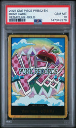 2025 One Piece Prb02 Premium Booster Vegapunk Gold Don Card PSA 10