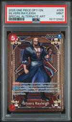 2025 One Piece A Fist of Divine Speed Special Alternate Art Silvers Rayleigh #OP09005 PSA 9