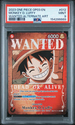 2023 One Piece Pillars of Strength Wanted Alternate Art Monkey D. Luffy #ST01-012 PSA 9