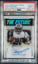 2019 Panini National Treasures the Future Autographs Tony Pollard #FUTTP /25 PSA 9