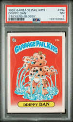 1985 Garbage Pail Kids Stickers Glossy Drippy Dan #23a PSA 7