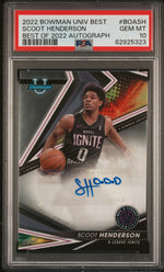 2022 Bowman's Best University Best of '22 Autograph Scoot Henderson #BOASH PSA 10