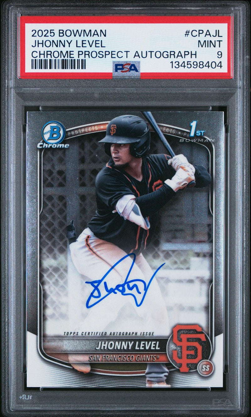 2025 Bowman Chrome Prospect Autograph Jhonny Level #CPAJL PSA 9