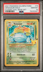 2021 Pokemon Celebrations Classic Collection Base Set Holo Venusaur #15 PSA 10
