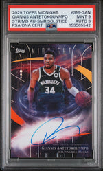 2025 Topps Midnight Stroke of Midnight Autographs Summer Solstice Giannis Antetokounmpo #SM-GAN /50 PSA 9