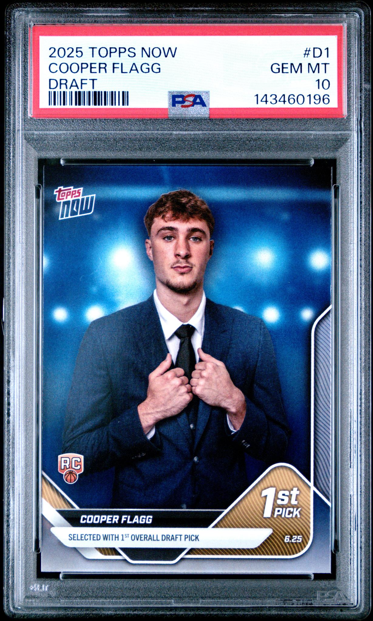 2025 Topps Now Draft Cooper Flagg #D1 /123650 PSA 10 – Monmouth 