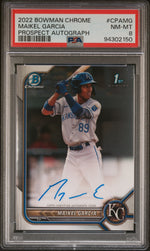 2022 Bowman Chrome Prospect Autograph Maikel Garcia #CPAMG PSA 8