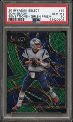 2019 Panini Select Sensations Prizm Green Tom Brady #16 /5 5/5 PSA 10