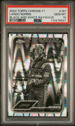 2024 Topps Chrome Formula 1 Black and White Raywave Lando Norris #167 PSA 10
