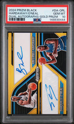 2024 Prizm Black Dual Autographs Gold Anfernee Hardaway/Shaquille O'Neal #15 /10 PSA 10