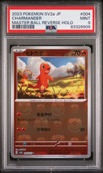 2023 Pokemon Scarlet and Violet Strength Expansion Pack 151 Japanese Master Ball Reverse Holo Charmander #004 PSA 9