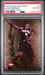 1996 Collector's Edge Key Kraze Gold Allen Iverson #9 /1000 PSA 8