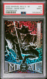 2022 Skybox Marvel Metal Universe Spider-Man Grandiose Spider-Man Noir #85 PSA 9