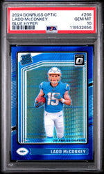 2024 Donruss Optic Blue Hyper Ladd Mcconkey #266 PSA 10