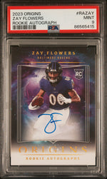2023 Panini Origins Rookie Autographs Zay Flowers #RAZAY PSA 9