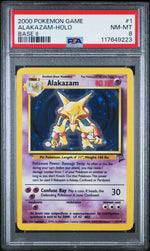2000 Pokemon Base Set 2 Holo Alakazam #1 PSA 8
