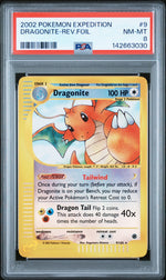 2002 Pokemon Expedition Reverse Holo Dragonite #9 PSA 8