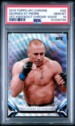 2018 Topps UFC Chrome UFC Knockout Chrome Wave Georges St-Pierre #GS /99 PSA 10
