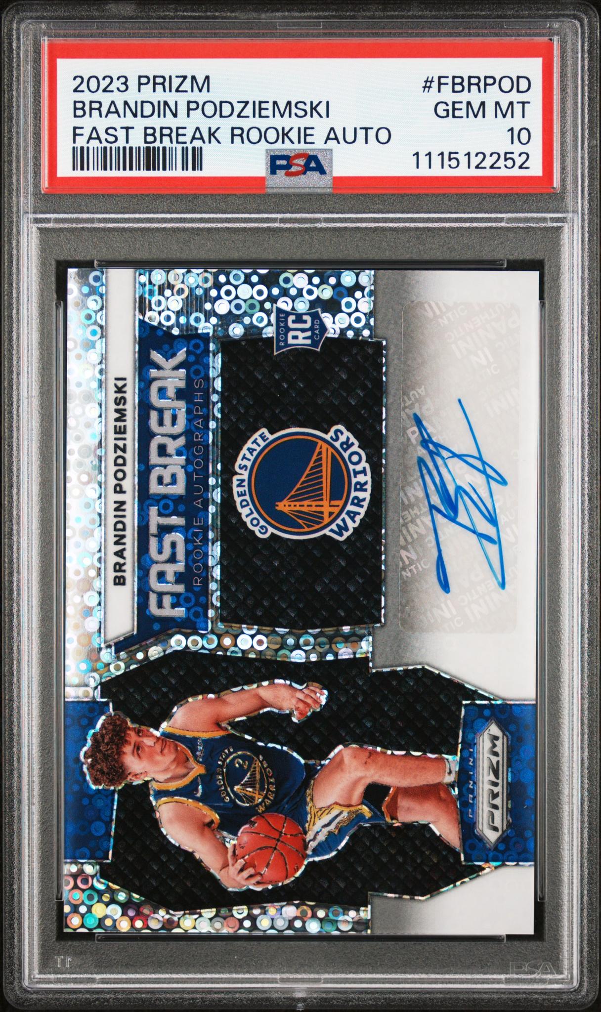 2023 Panini Prizm Fast Break Rookie Autograph Brandin Podziemski