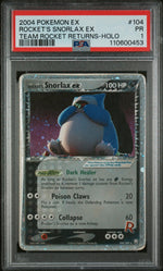 2004 Pokemon Ex Team Rocket Returns Holo Rocket's Snorlax Ex #104 PSA 1