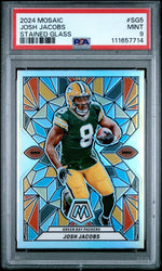 2024 Panini Mosaic Stained Glass Josh Jacobs #SG5 PSA 9