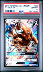 2017 Pokemon Sun and Moon Tauros Gx #100 PSA 10