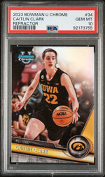 2023 Bowman University Chrome Caitlin Clark #34 PSA 10