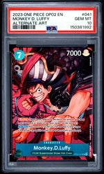 2023 One Piece Paramount War Alternate Art Monkey D. Luffy #OP02-041 PSA 10