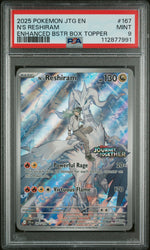 2025 Pokemon Scarlet and Violet Journey Together Enhanced Booster Box Topper N's Reshiram #167 PSA 9