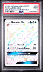 2017 Pokemon Sun and Moon Crimson Invasion Secret Rare Gyarados Gx #112 PSA 9