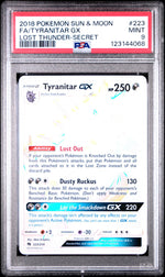2018 Pokemon Sun and Moon Lost Thunder Secret Rare Tyranitar Gx #223 PSA 9