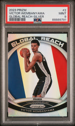 2023 Panini Prizm Global Reach Silver Prizm Victor Wembanyama #2 PSA 9